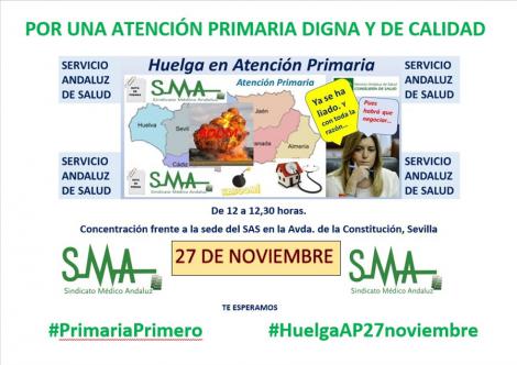 Por una AtenciÃ³n Primaria digna y de calidad. Te esperamos a las 12 horas frente al SAS en la Avenida de la ConstituciÃ³n del Sevilla para mostrar tu 