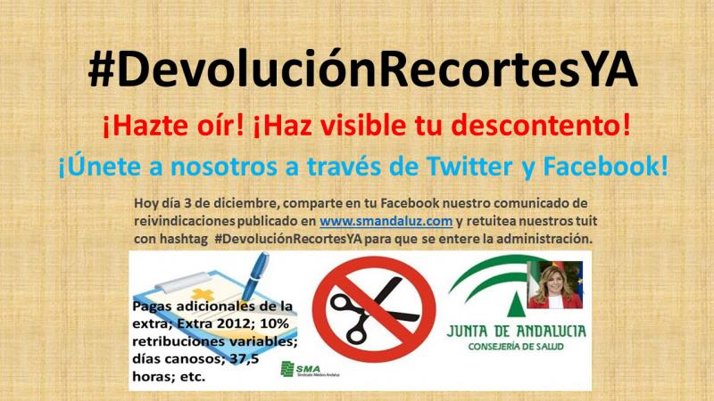 #DevoluciónRecortesYA ¡Haz visible tu descontento! ¡¡PARTICIPA!!