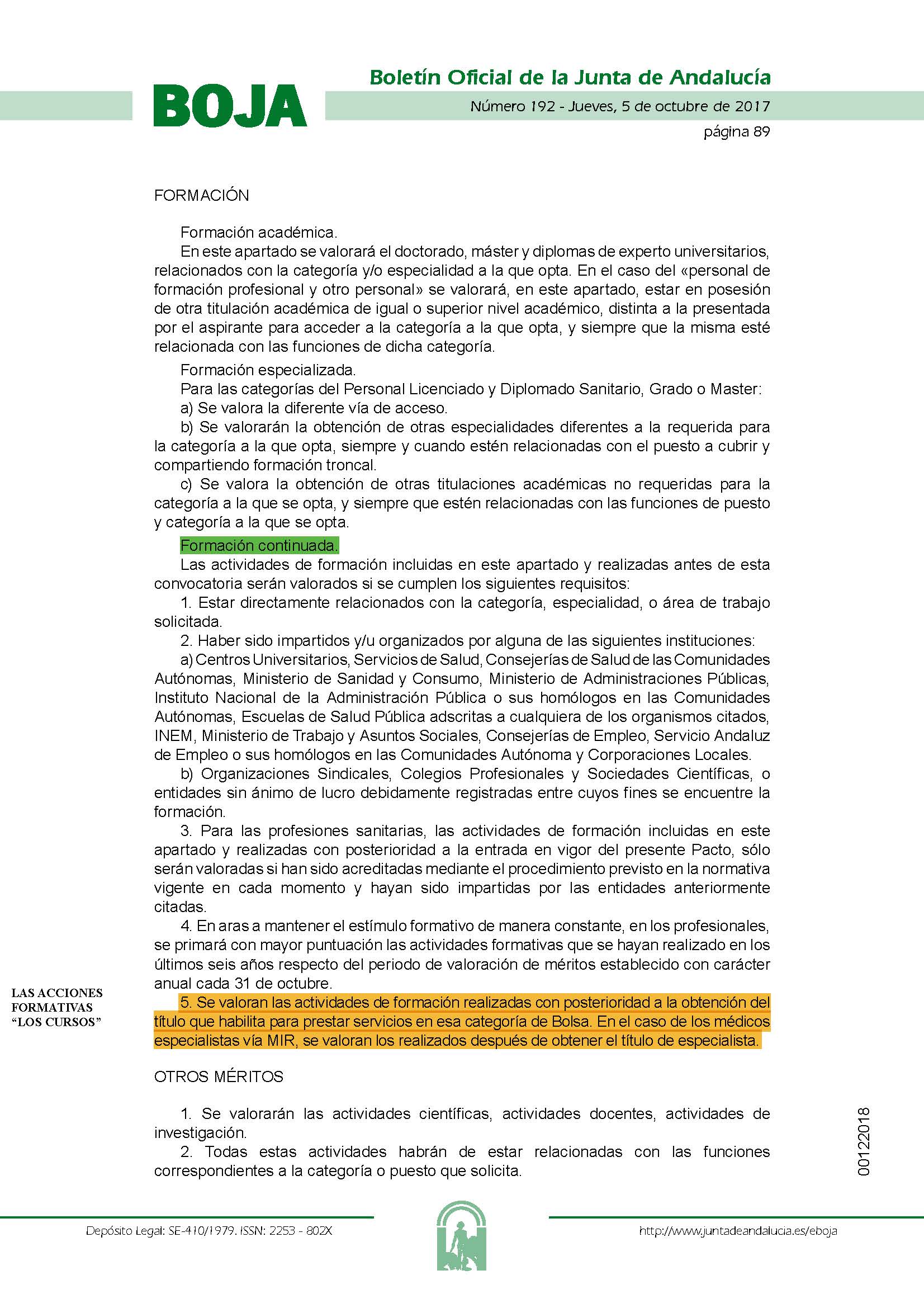 Aclaraciones sobre cursos, másteres formación durante el periodo MIR para la Bolsa de Empleo. | Sindicato Médico Andaluz