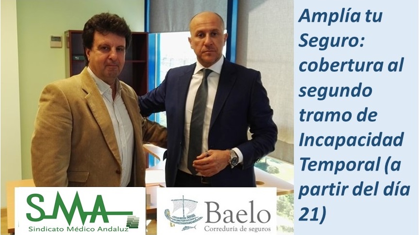 Firmado convenio con la correduría de seguros Baelo SL, para dar cobertura al segundo tramo de incapacidad Temporal (a partir del 21º día)