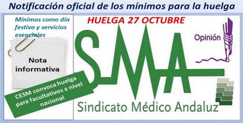 Orden de la Consejería de Salud que regula los servicios mínimos para la huelga convocada por CESM para mañana 27 de octubre.