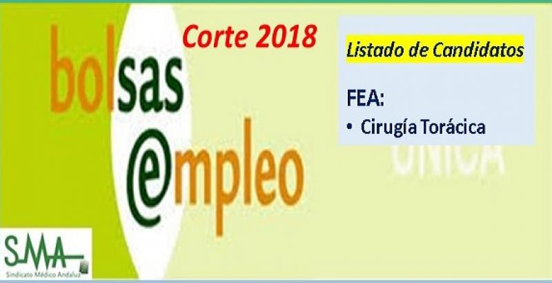 Bolsa. Publicación del listado definitivo de candidatos (corte 2018) de FEA de Cirugía Torácica.