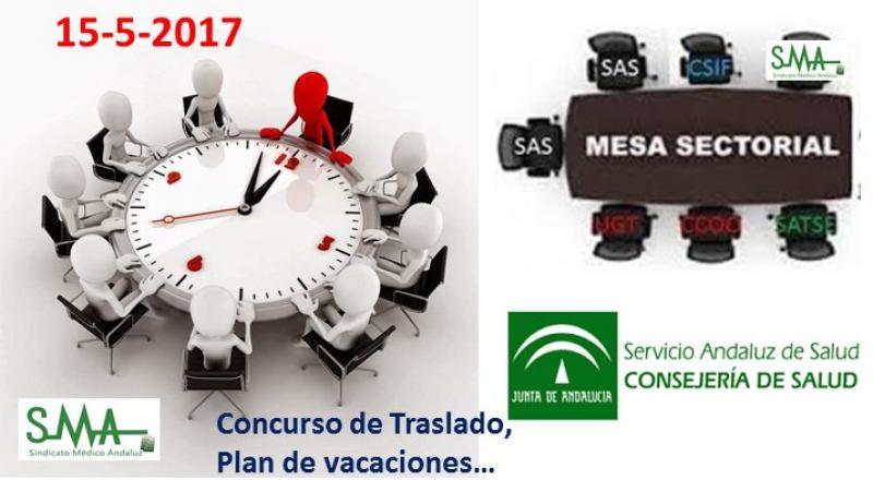 Informe mesa sectorial 15-5-2017: Plan de vacaciones, Concurso de Traslado...