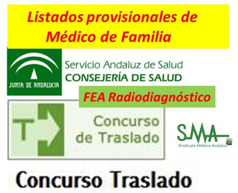 Publicadas las listas provisionales del Concurso de Traslado de Médico de Familia y FEA Radiodiagnóstico.