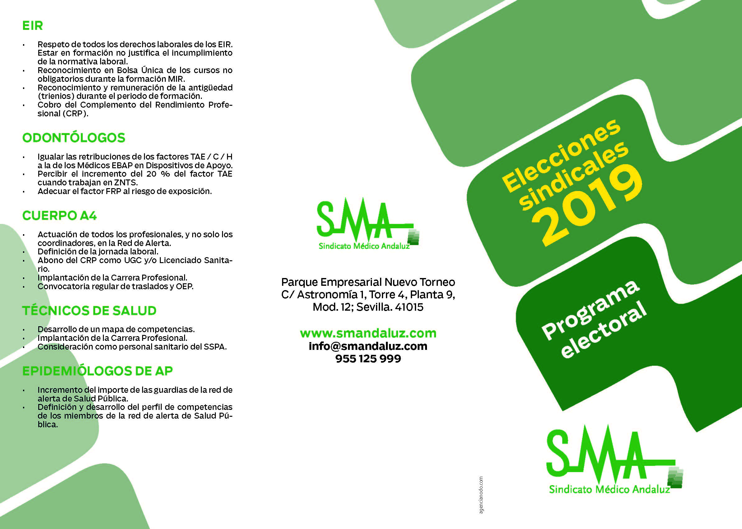 Programa electoral SMA. Elecciones sindicales SAS 2019.