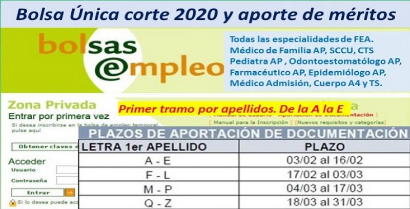 Bolsa Única SAS: Abierto el plazo de aportación por tramos de apellidos de la documentación el corte de 2020. | Sindicato Médico Andaluz