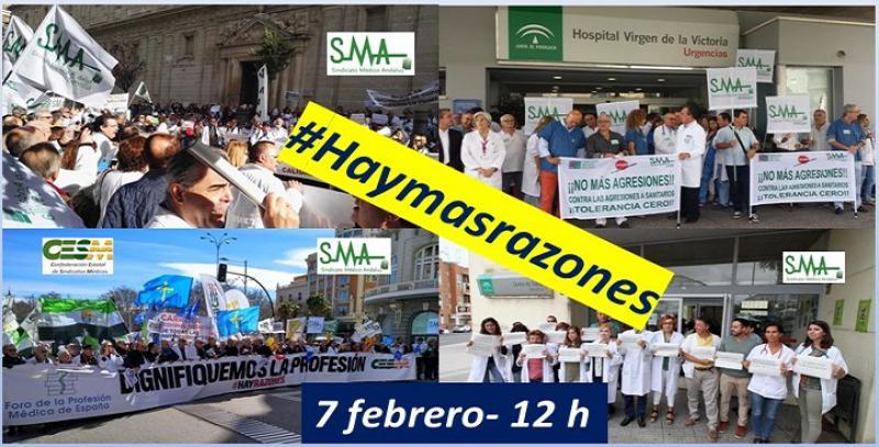 CESM convoca y anima a los médicos a manifestarse este jueves, 7 de febrero, por sus derechos y la dignidad de la profesión. #Haymásrazones.