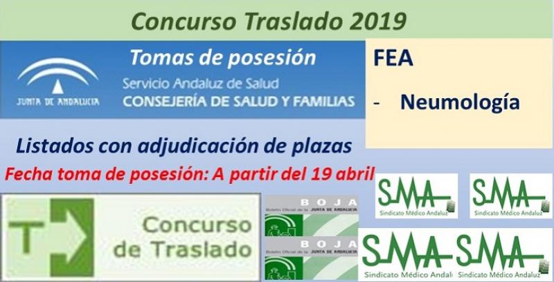 Concurso de Traslados 2019. Publicado en el Boja la resolución definitiva de FEA de Neumología.
