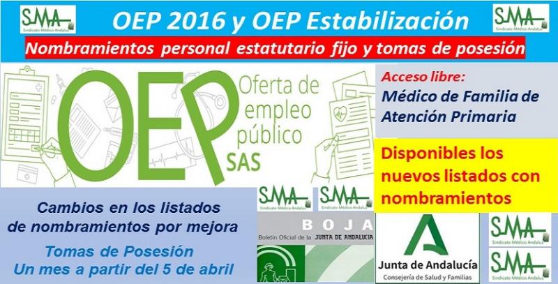 Publicados en el BOJA los nuevos nombramientos de Médico/a de Familia de Atención Primaria (OEP ordinaria y de estabilización).