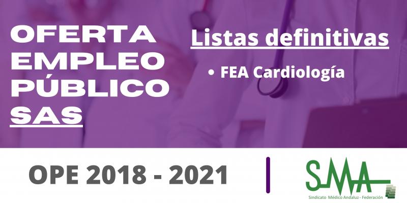 OPE 2018 - 2021: Listas definitivas de personas aspirantes que han superado el concurso-oposición por el sistema de acceso libre de FEA Cardiología