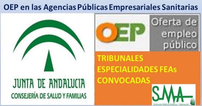 Composición de los Tribunales Calificadores de las especialidades de Facultativo/a Especialista convocadas de las APES: Hospital Bajo Guadalquivir y Hospital de Poniente.