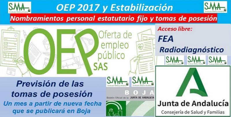 OEP 2017-Estabilización. Nombramientos de personal estatutario fijo y toma de posesión, de FEA de Radiodiagnóstico, acceso libre.