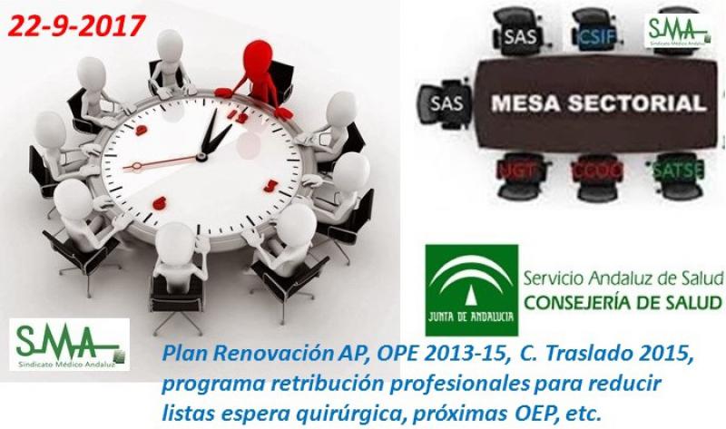 Informe mesa sectorial 22-9-2017 - Plan Renovación AP, OPE 2013-15, C. Traslado 2015, próximas OEP....