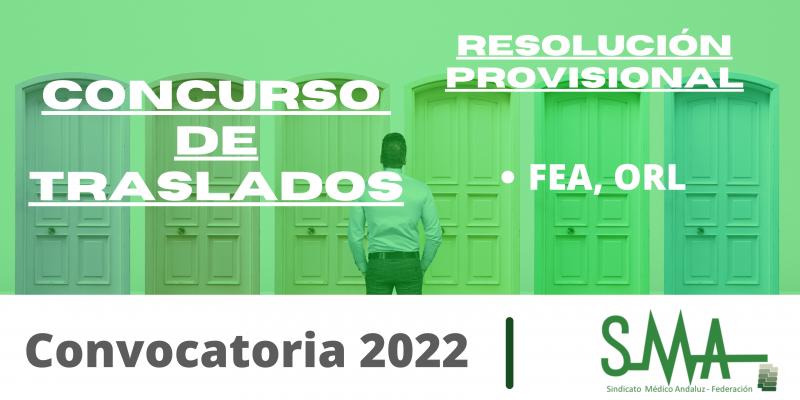 Listados provisionales del concurso de traslados de FEA Otorrinolaringología