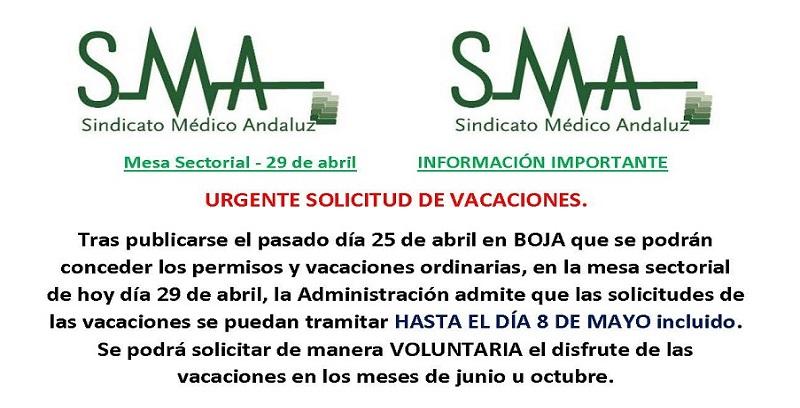 URGENTE: SOLICITUD DE VACACIONES. 