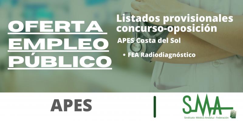 OPE APES: Lista provisional de personas aspirantes que han superado el concurso-oposición por el sistema de acceso libre de  FEA Radiodiagnóstico