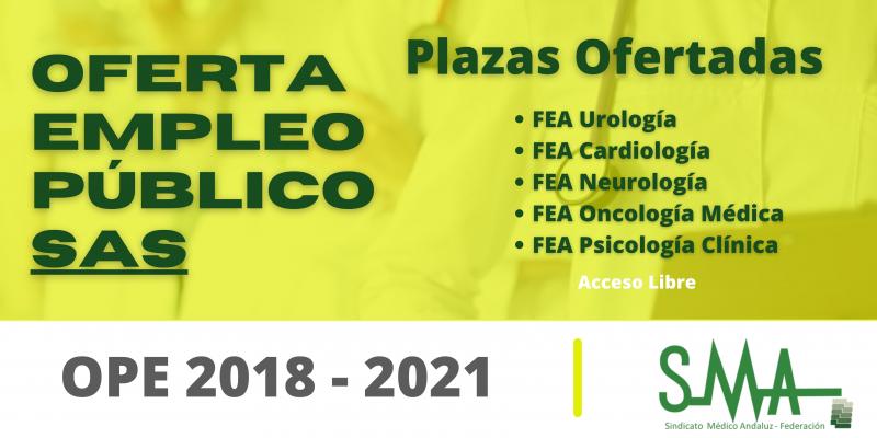 OPE 2018-2021: Aprobada la relación de plazas que se ofertan en el concurso-oposición de FEA de Urología, Cardiología, Neurología, Oncología Médica y Psicología Clínica (acceso libre)