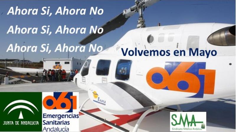 El helicóptero del 061 deja de nuevo hasta mayo su base en el hospital de Jerez.