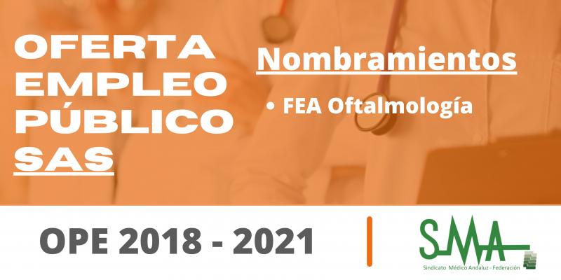 OPE 2018 - 2021: Nombradas personal estatutario fijo a las personas aspirantes que han superado el concurso-oposición en la categoría de FEA Oftalmología