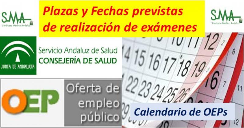 Calendario de OEPs y fechas previstas de realización de los exámenes.