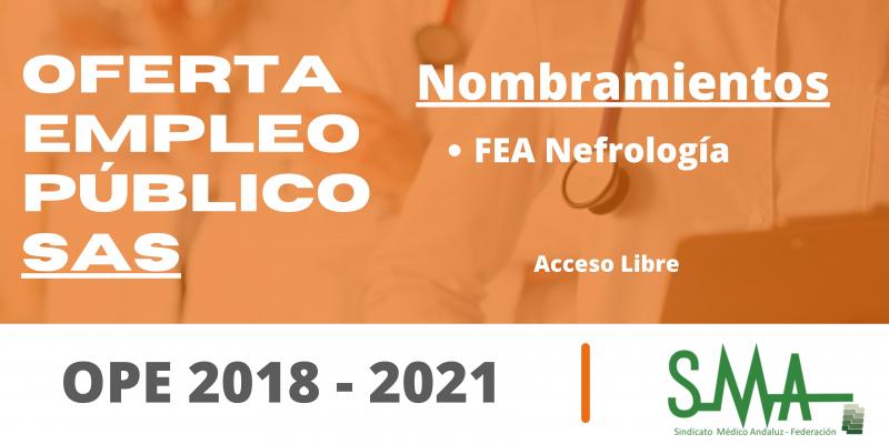 OPE 2018 - 2021: Nombramientos como personal estatutario fijo de FEA Nefrología