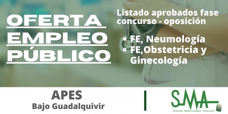 Listas provisionales de aspirantes que superan el concurso-oposición en la APES Bajo Guadalquivir