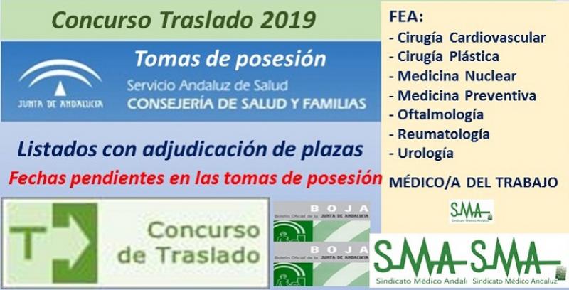 Concurso de Traslados 2019. Publicada en el Boja la resolución definitiva para varias especialidades de FEA y de Médico del Trabajo.