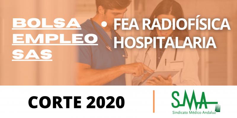 Bolsa. Lista definitiva de candidatos (corte 2020) de FEA Radiofísica Hospitalaria