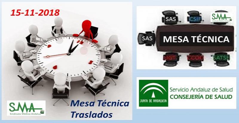 Mesa Técnica de Traslados. 15 Noviembre 2018.