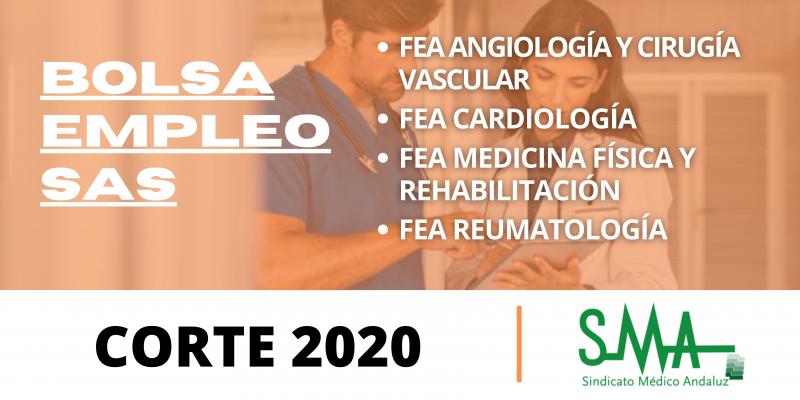 Bolsa. Listas definitivas de candidatos (corte 2020) de varias categorías de Facultativos Especialistas