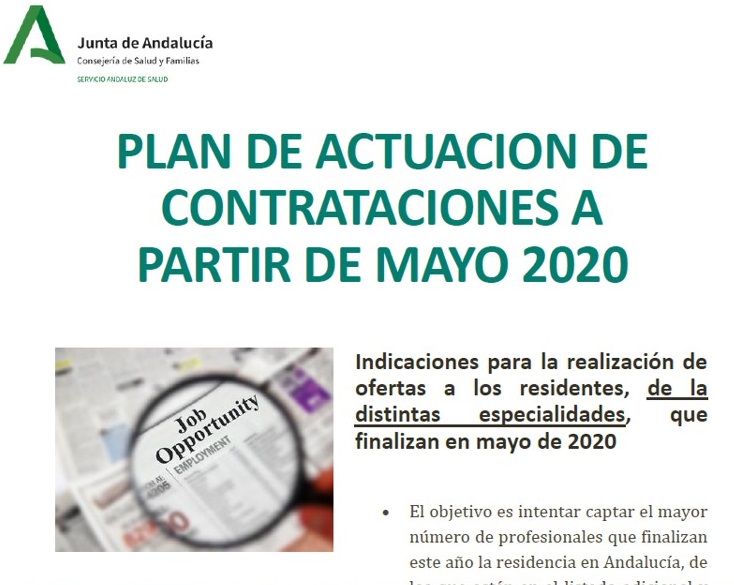 Plan de actuación de contrataciones a partir de mayo 2020. Verano 2020