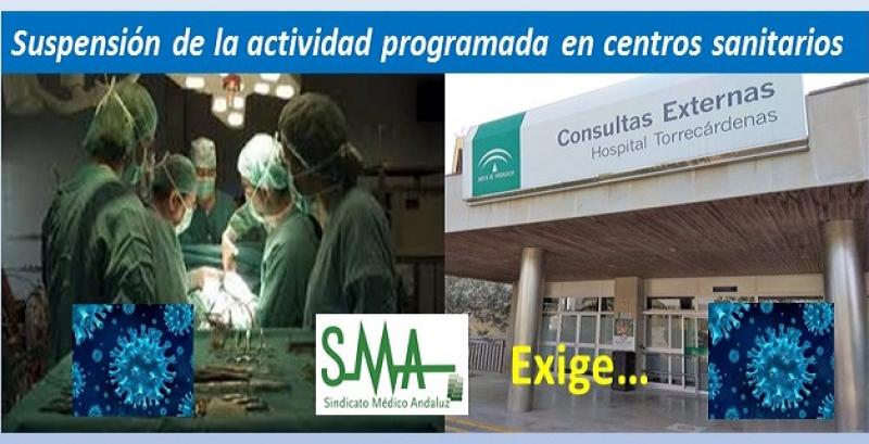 El SMA solicita el cese de la actividad programada en todos los centros sanitarios.
