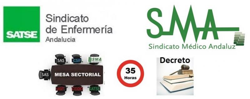 El Sindicato Médico Andaluz y Satse piden una mesa sectorial urgente para tratar el Decreto de las 35 horas.