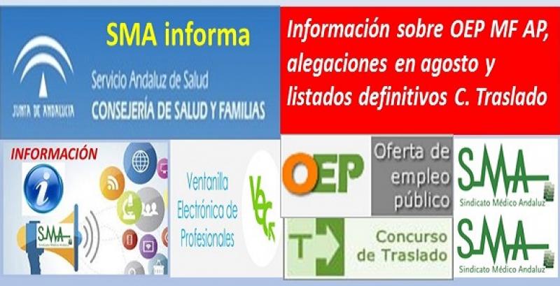 Información sobre la OEP de Estabilización de Médico Familia de AP y alegaciones durante el mes de agosto.