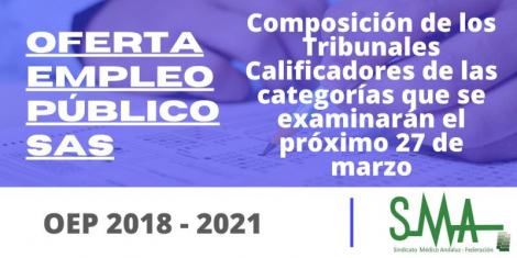 Composición de los Tribunales calificadores de OPE SAS 2018-2021 de las categorías que se examinarán el próximo 27 de marzo