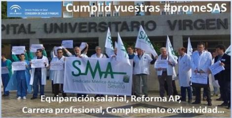 SMA seguirá con las movilizaciones si el equipo de gobierno de la Junta no cumple las promesas  electorales en materia sanitaria.