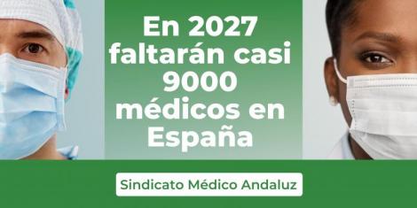 En 2027 faltarán casi 9000 médicos en España