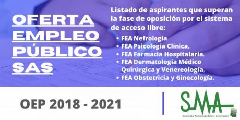 Listas de aspirantes que superan la fase de oposición de varias categorías