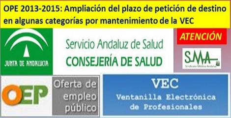 OPE 2013-15: Ampliación del plazo de petición de destino de varias especialidades FEA, Pediatra AP y Médico de familia en Unidades de Urgencia Hospitalaria.
