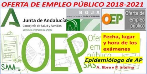 Publicados en BOJA fecha, lugar y hora de celebración de los exámenes de la OEP 2018-2021 de Epidemiólogo de Atención Primaria.