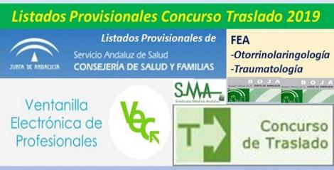 Publicadas en el BOJA resoluciones del Concurso de Traslado 2019 con listados provisionales de FEA Otorrinolaringología y Traumatología.