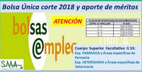 Bolsa. Publicación del listado único de personas aspirantes admitidas en bolsa (corte 2018) de Cuerpo A4, especialidad Farmacia y Veterinaria y sus áreas específicas.