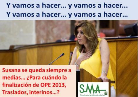 Susana Díaz anuncia nueva OPE sanitaria 2017... y seguimos esperando listados del 2013.