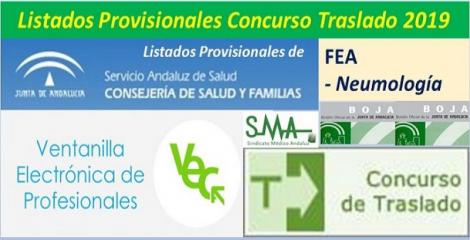 Publicada en el BOJA resolución del Concurso de Traslado 2019 con listados provisionales de FEA de Neumología.