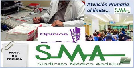 El SMA rechaza la grave situación de la Atención Primaria en Andalucía.