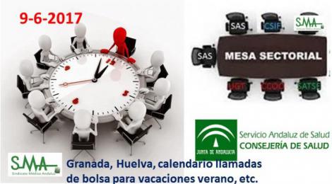 Informe mesa sectorial 9-6-2017. Granada, Huelva, ofertas contratos verano, bolsa...