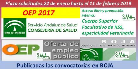 Publicadas en el Boja las convocatorias de OEP 2017, para  Cuerpo Superior Facultativo IISS especialidad Veterinaria (acceso libre y promoción interna).