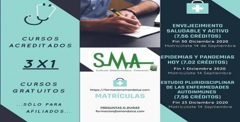 3 nuevos cursos  acreditados, gratuitos para afiliados, disponibles en SMA Campus Formación.