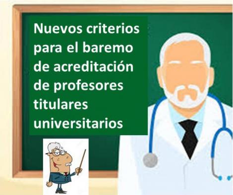 Nuevos criterios del baremo para la acreditación de docentes universitarios.