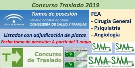 Concurso de Traslados 2019. Publicado en el Boja la resolución definitiva de FEA de Cirugía General, Psiquiatría y Angiología y C. Vascular
